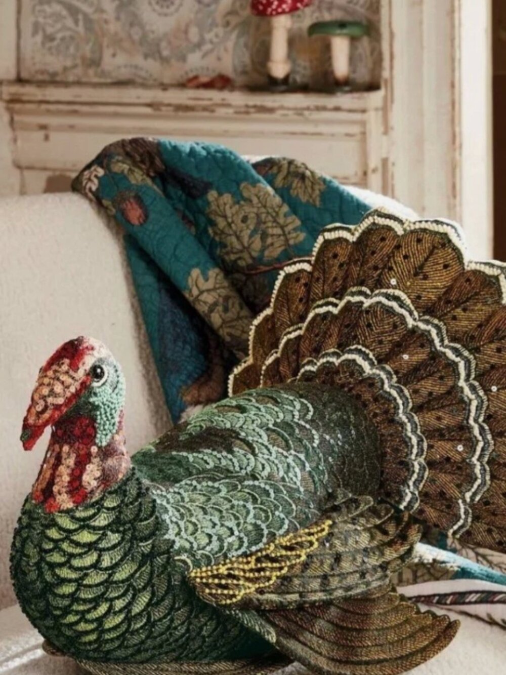 John Derian NWT turkey pillow